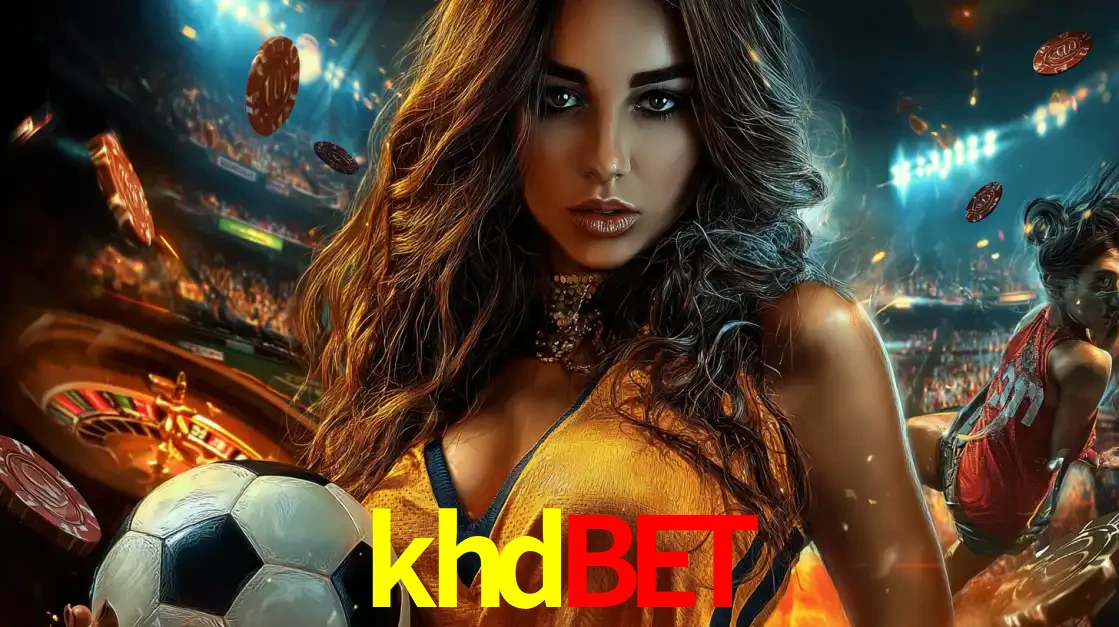 Mulher segurando uma bola de futebol em uma montagem que mistura a paixão esportiva com a emoção da roleta de cassino, tudo disponível na plataforma khdbet.